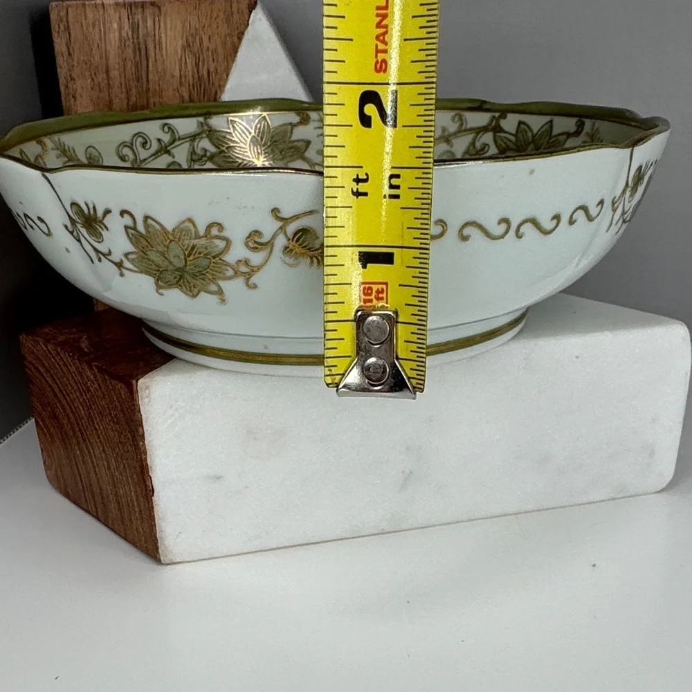 VTG Andrea By Sadek Handpainted Swan Bird Footed Porcelain Bowl Gold Trim Japan